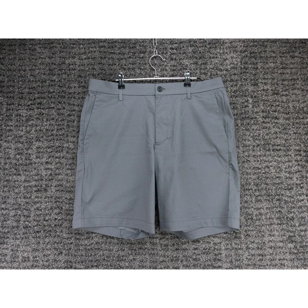 Banana Republic Shorts Mens 34 Inseam 9 Gray Stretch Chino Casual Preppy Golf